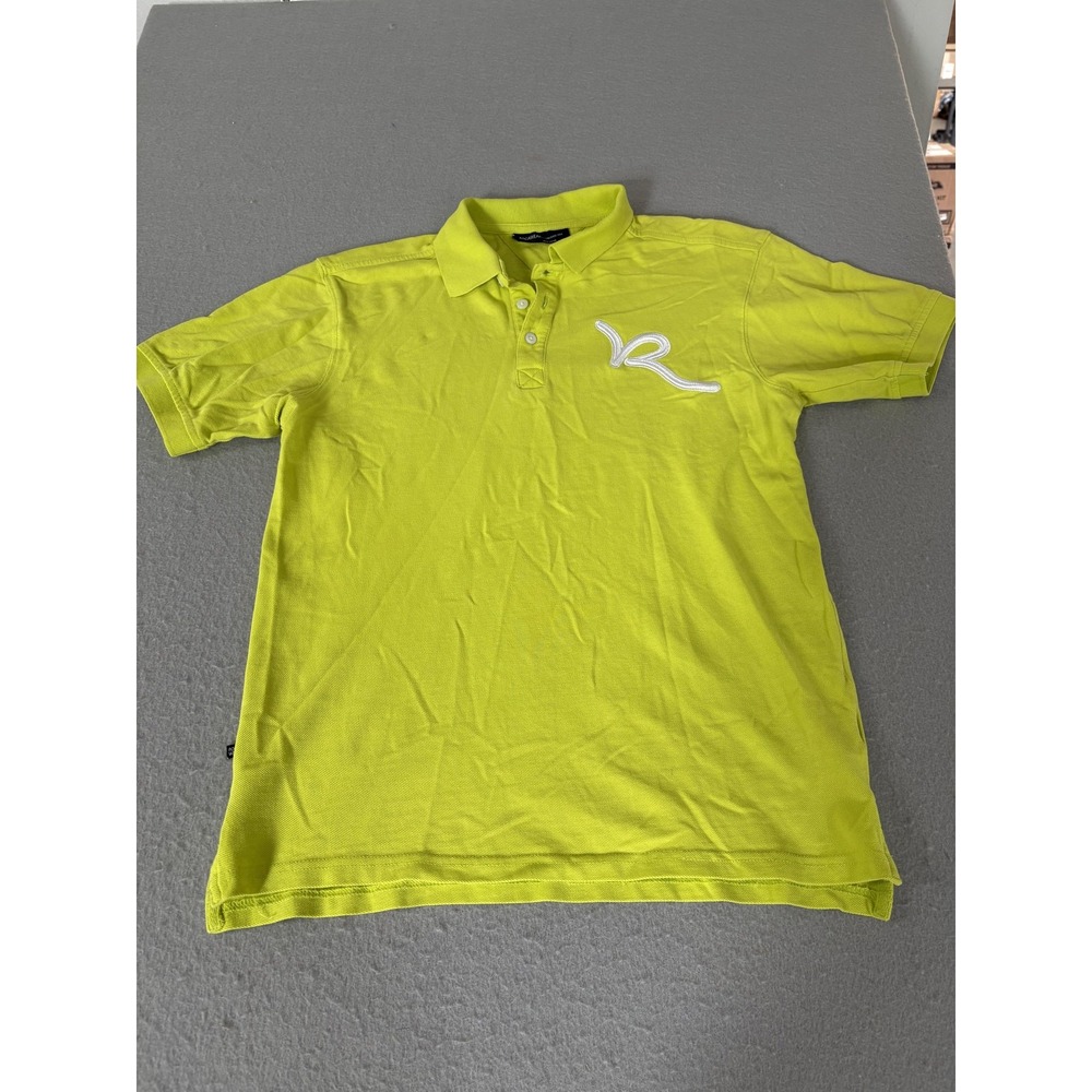 Rocawear‎ Polo Shirt Youth Large Lime Green Big R Logo Embroidered Cotton Casual